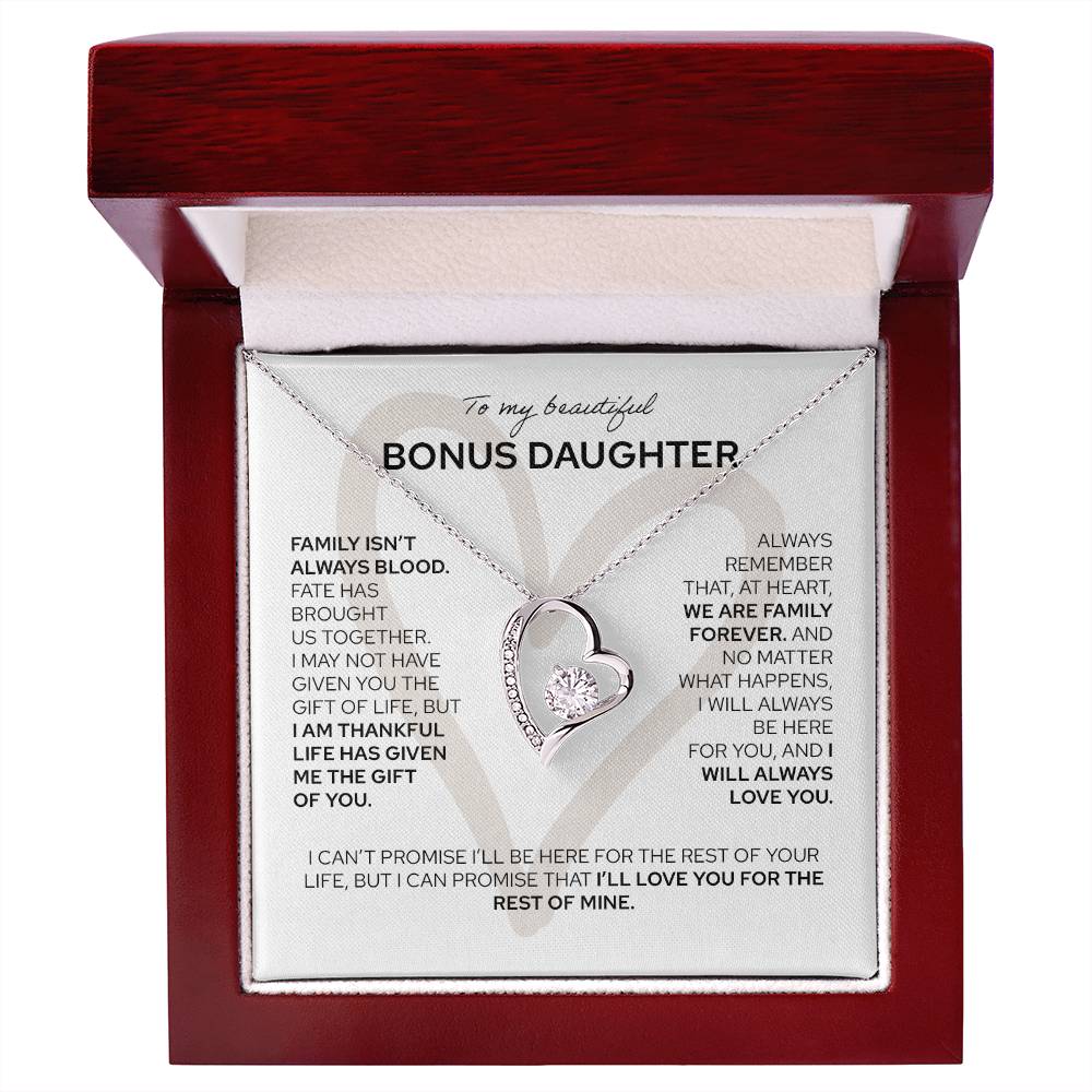 To My Bonus Daughter - Forever Love Necklace