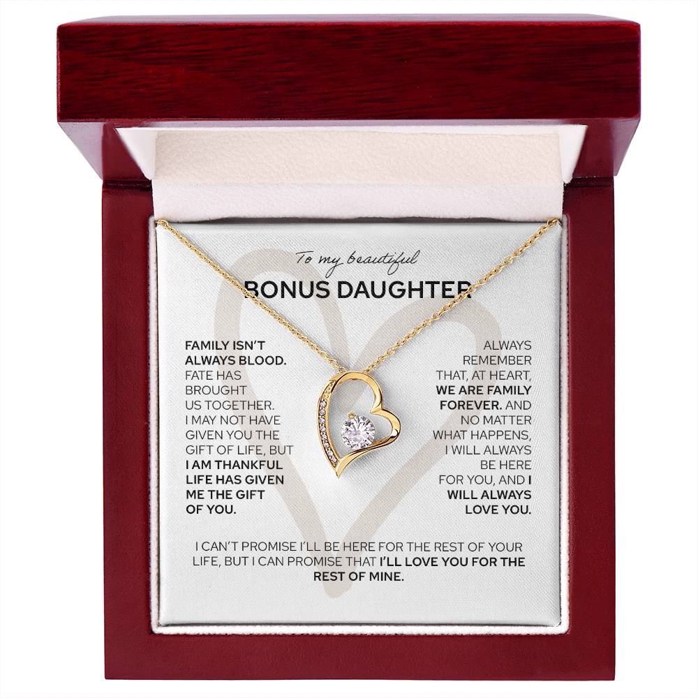 To My Bonus Daughter - Forever Love Necklace