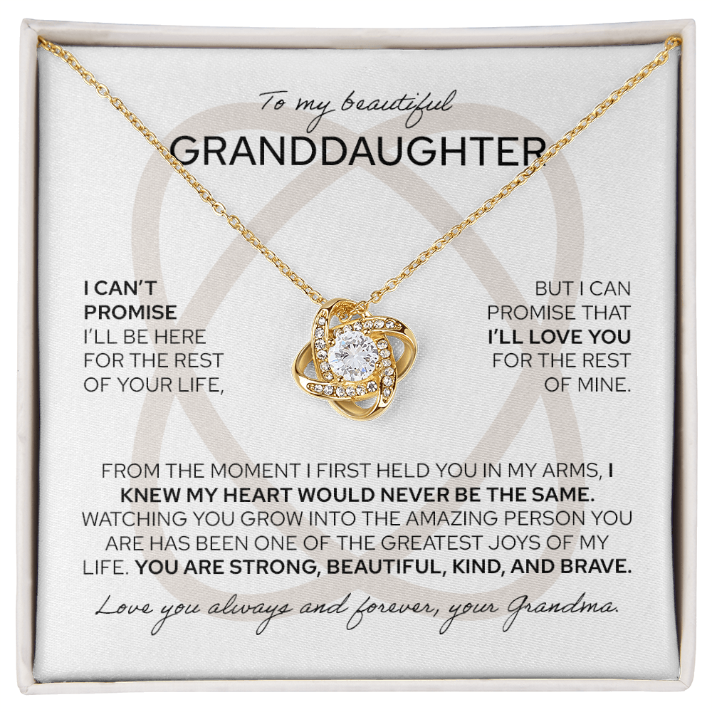 To My Granddaughter - Love Knot Pendant Necklace