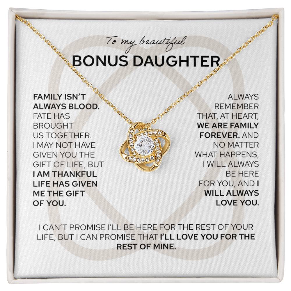 To My Bonus Daughter - Love Knot Necklace
