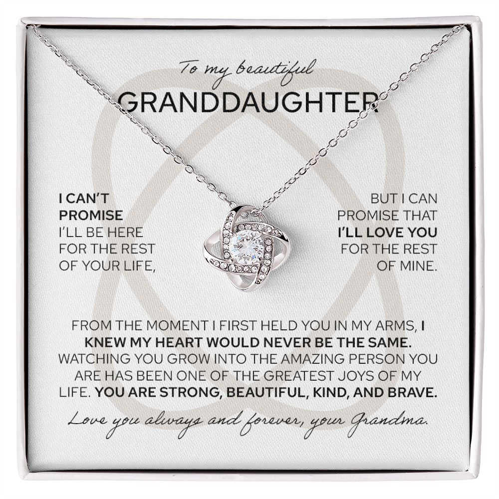 To My Granddaughter - Love Knot Pendant Necklace