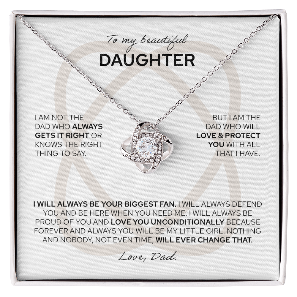 To My Daughter | From Dad | Love Knot Necklace