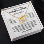 To My Granddaughter -  Interlocking Hearts Necklace - From Grandpa
