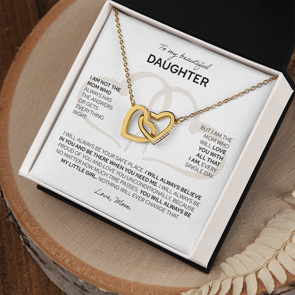 To My Daughter | From Mom | Interlocking Hearts Necklace