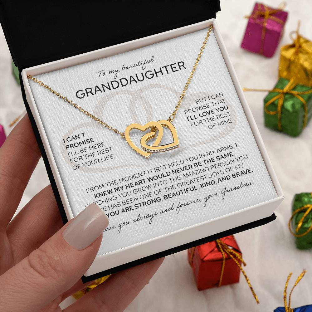 To My Granddaughter - Interlocking Hearts Necklace - NG