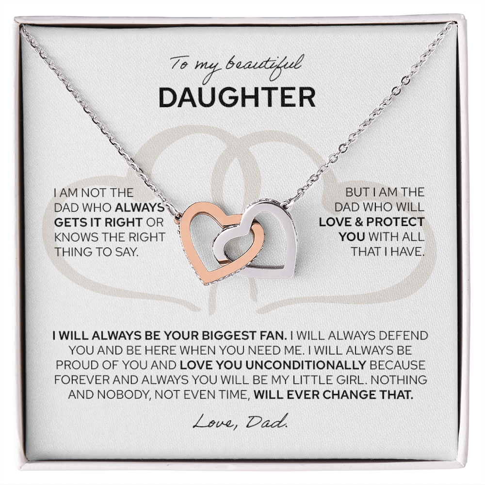 To My Daughter | From Dad | Interlocking Hearts Necklace