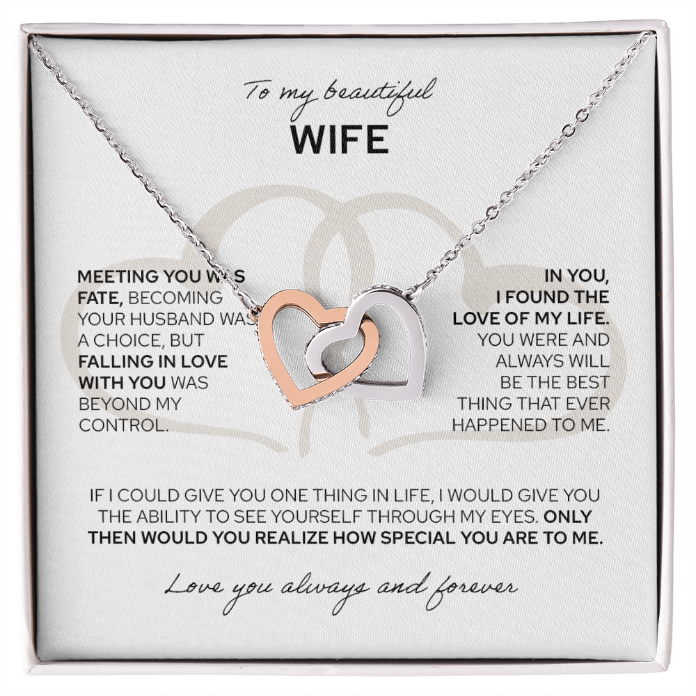 To My Wife | Interlocking Hearts Necklace