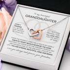 To My Granddaughter - Interlocking Hearts Necklace - NG