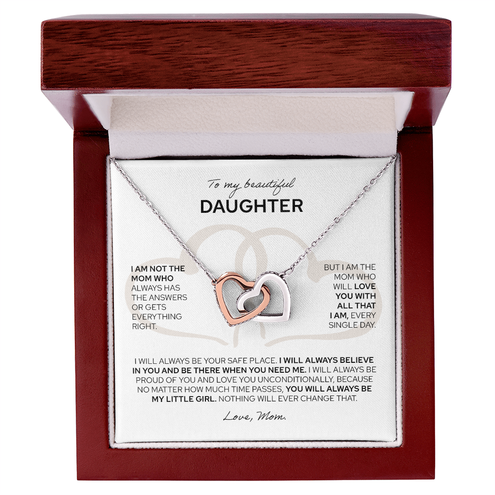 To My Daughter | From Mom | Interlocking Hearts Necklace