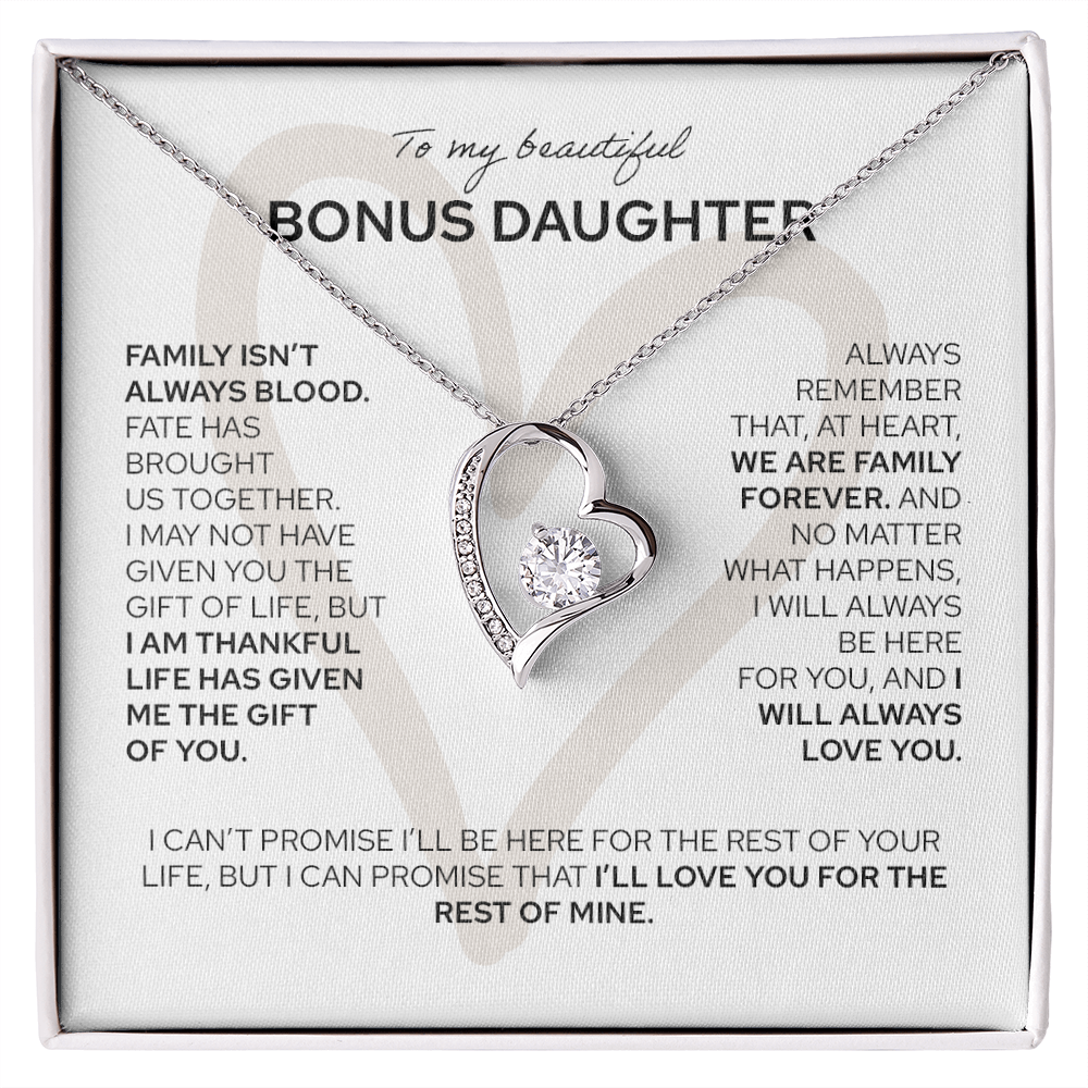 To My Bonus Daughter - Forever Love Necklace