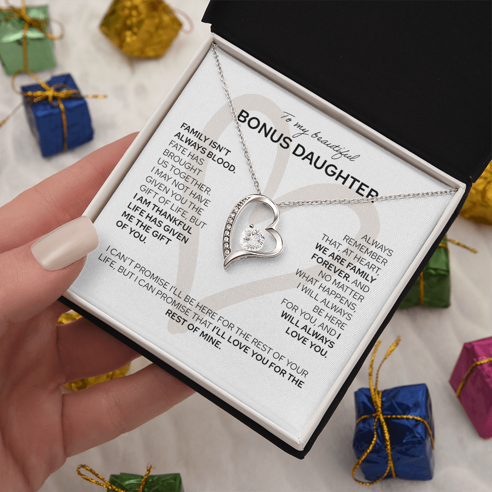 To My Bonus Daughter - Forever Love Necklace