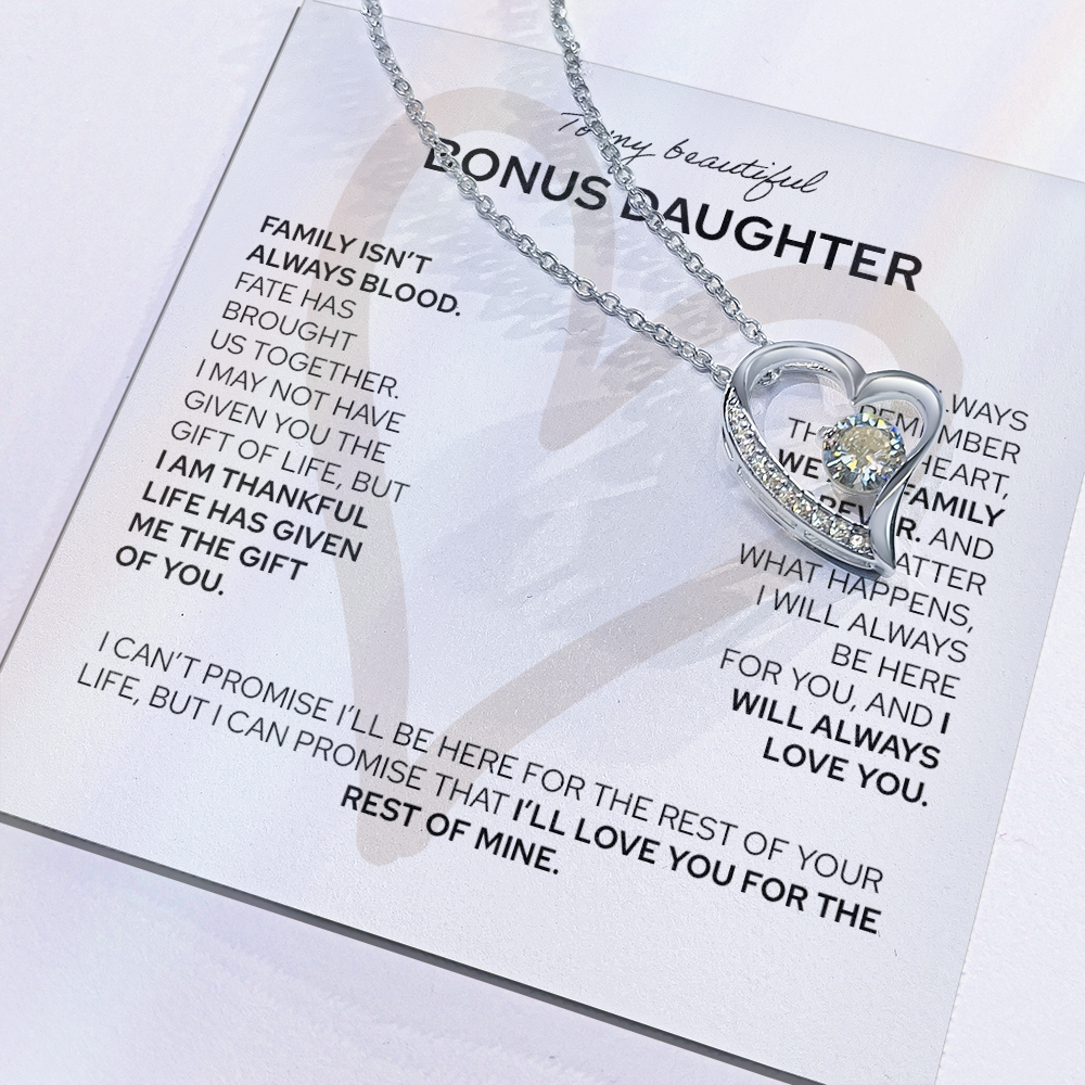 To My Bonus Daughter - Forever Love Necklace