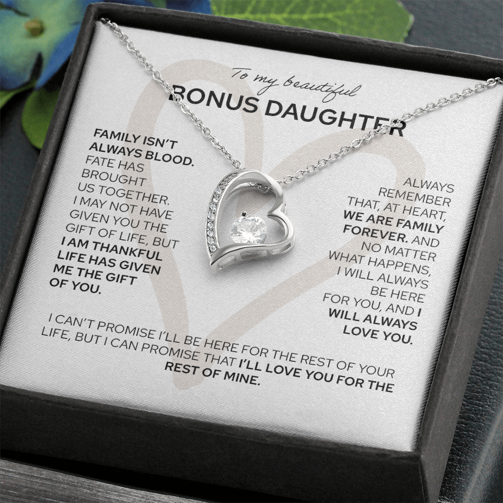 To My Bonus Daughter - Forever Love Necklace
