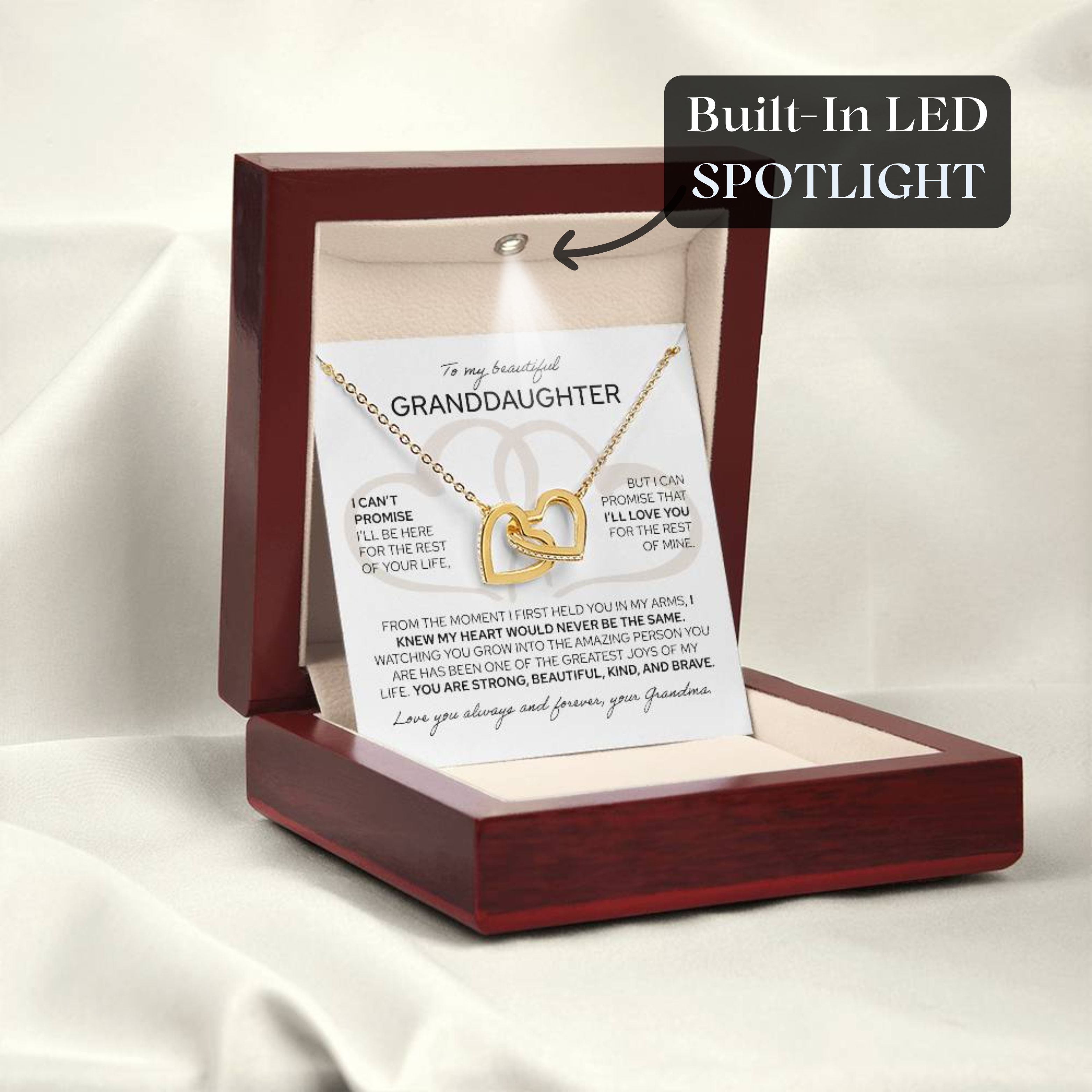 To My Granddaughter - Interlocking Hearts Necklace - NG