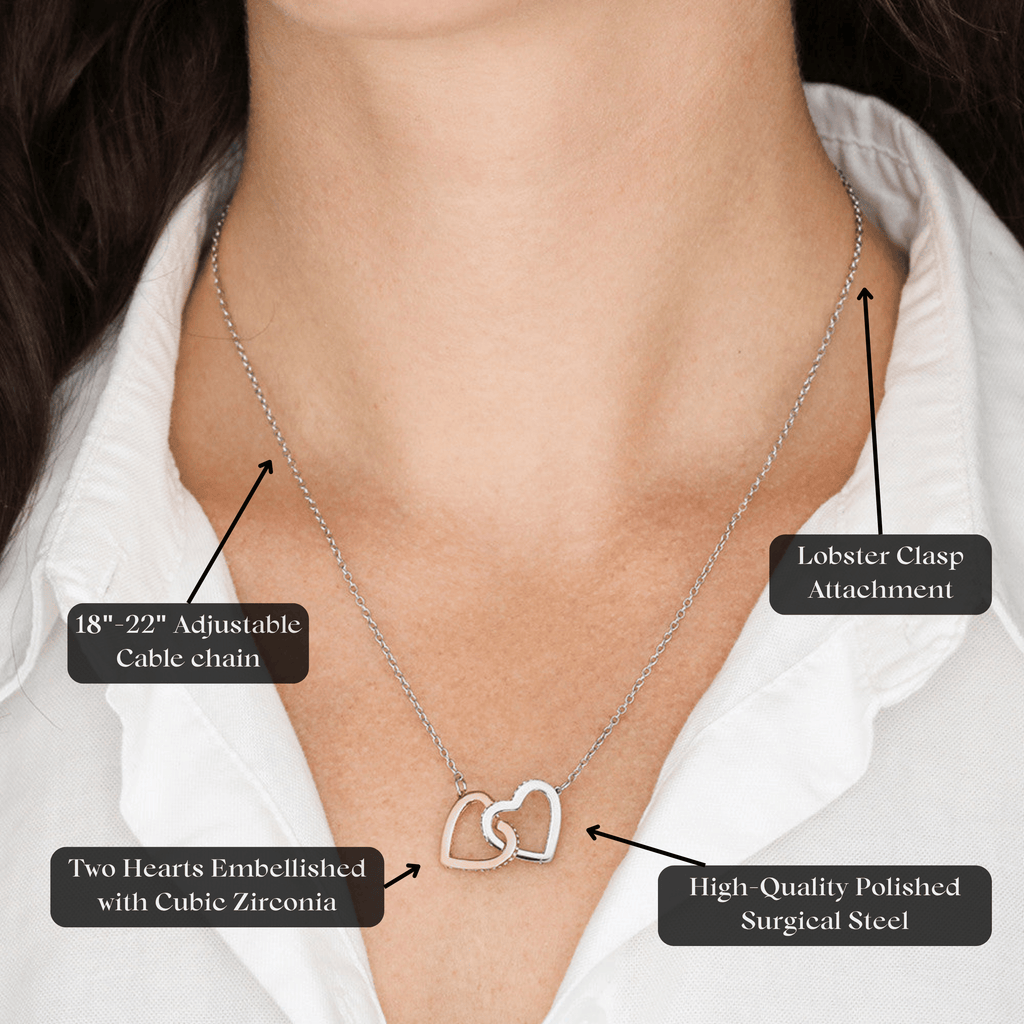 To My Granddaughter - Interlocking Hearts Necklace - NG