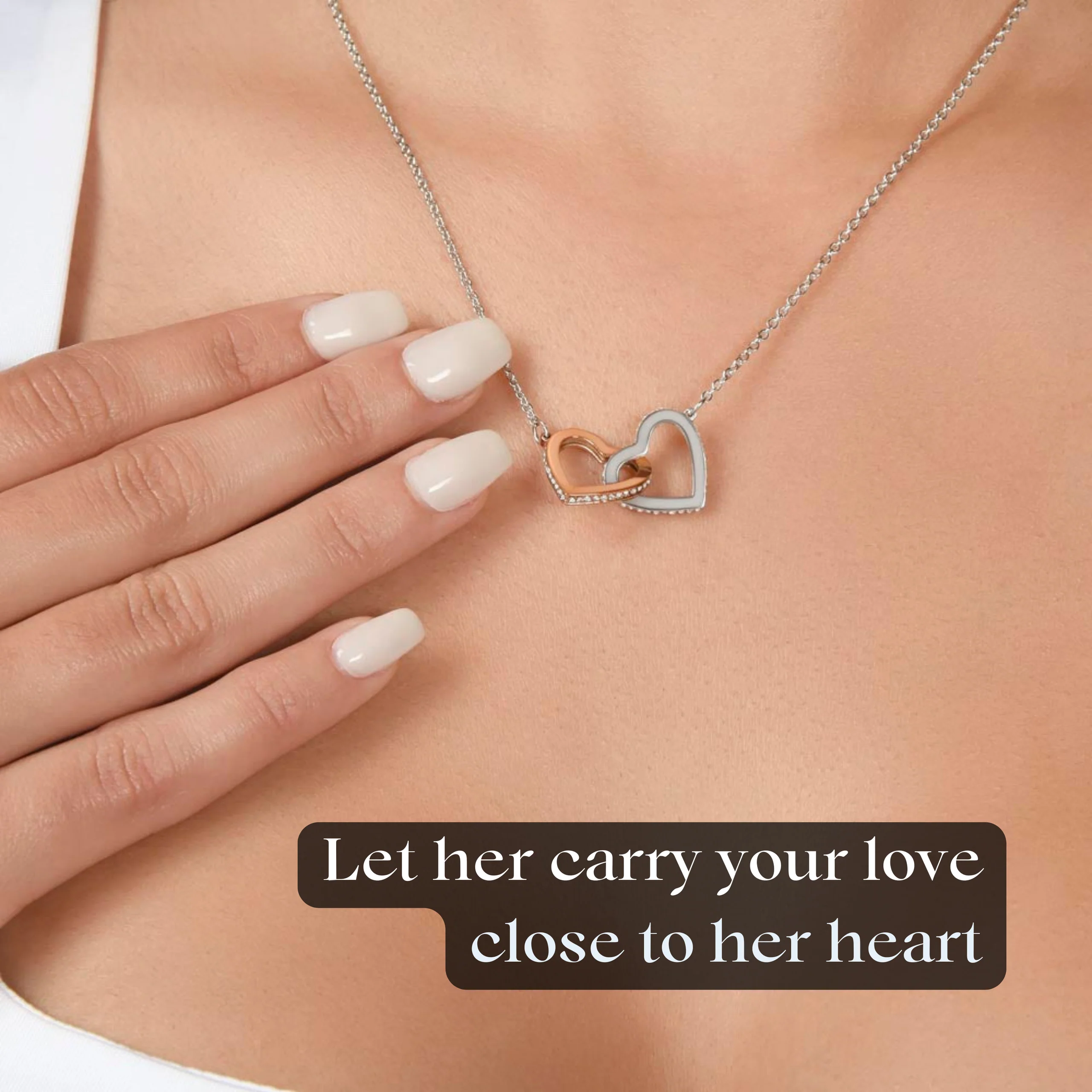 To My Granddaughter - Interlocking Hearts Necklace